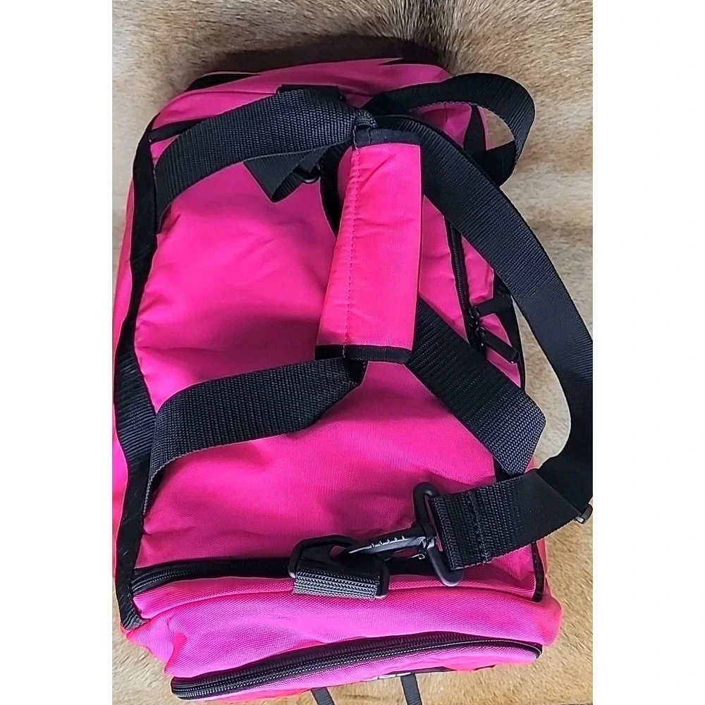 adidas Team Issue 2 Medium Duffel Bag Pink Black Gym Travel Bag Shoe Pocket